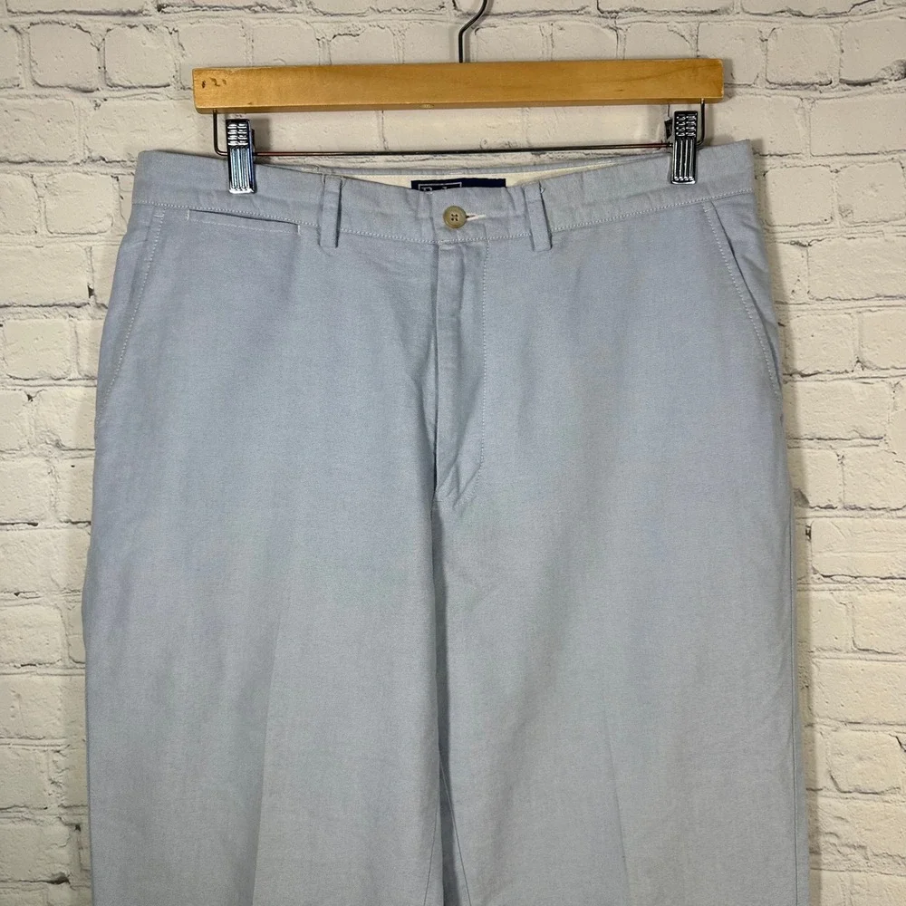 Polo Ralph Lauren Mens Oxford Cloth Trousers Light Blue Straight Leg Pants 35x29
